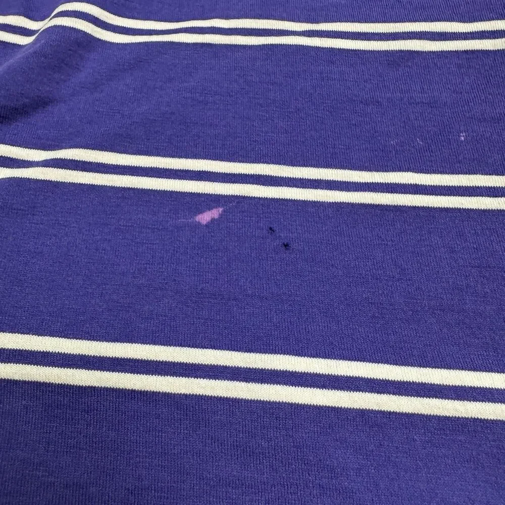 Polo Ralph Lauren Striped Polo Shirt Mens Large Purple White Pima Cotton Casual